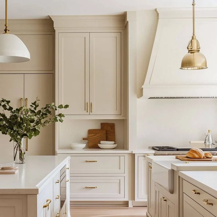 Beige and White- simple kitchen colour combination
