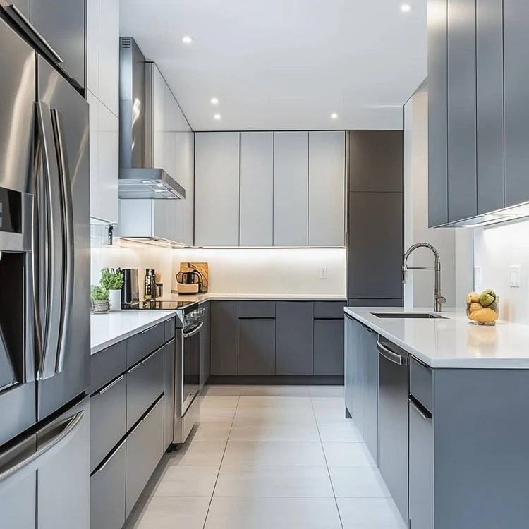 Grey and White- Best kitchen colour combination