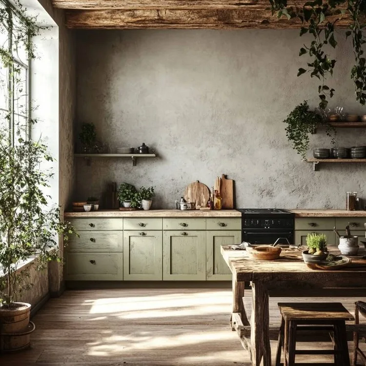 Natural Green- kitchen room colour for refreshing vibe