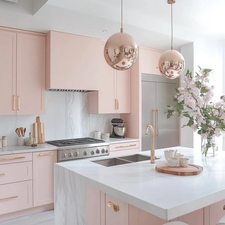 Pink- chic kitchen colour design