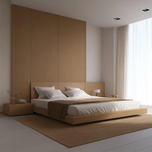 Flat Board Bed Headboard Design for a Clean Look