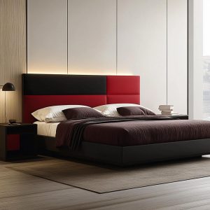 Two-Tone Bed Headboard Design for a Pop of Colour