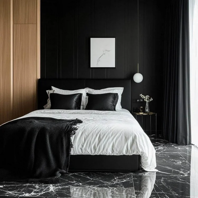 Nero Marquina Marble Flooring Design