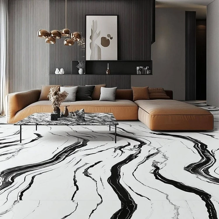 Panda Appearance Marble Floor Design