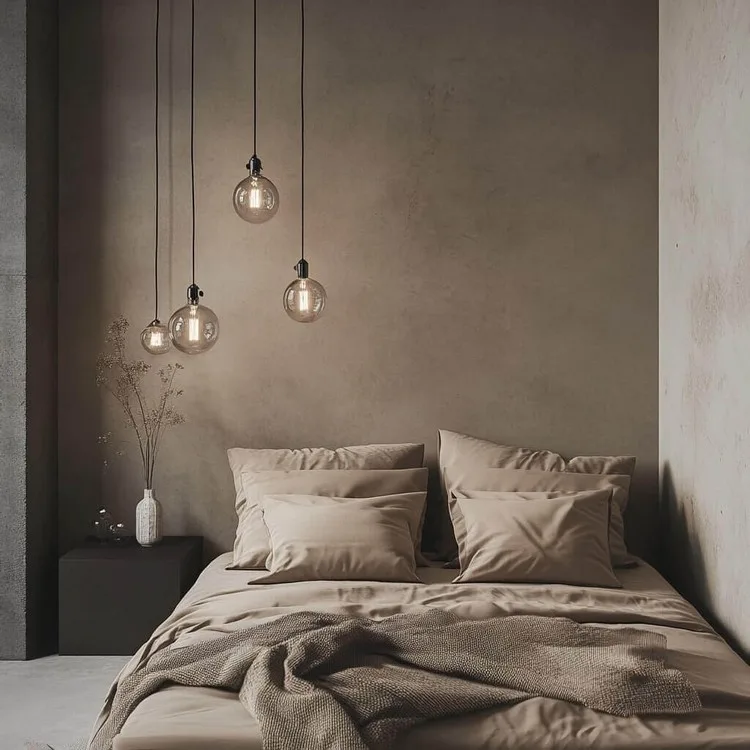 modern simple bedroom design idea: Tinted Lighting