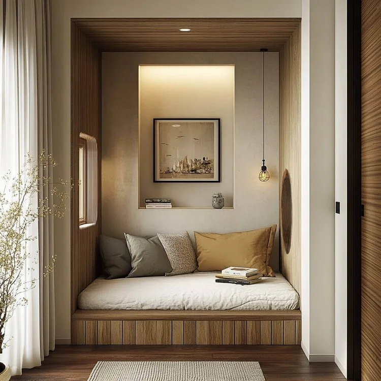 simple bedroom decorating idea: Enhance Nooks with Stylish Niches