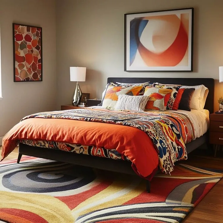 simple bedroom decorating idea: Explore Bold Patterns in Rugs