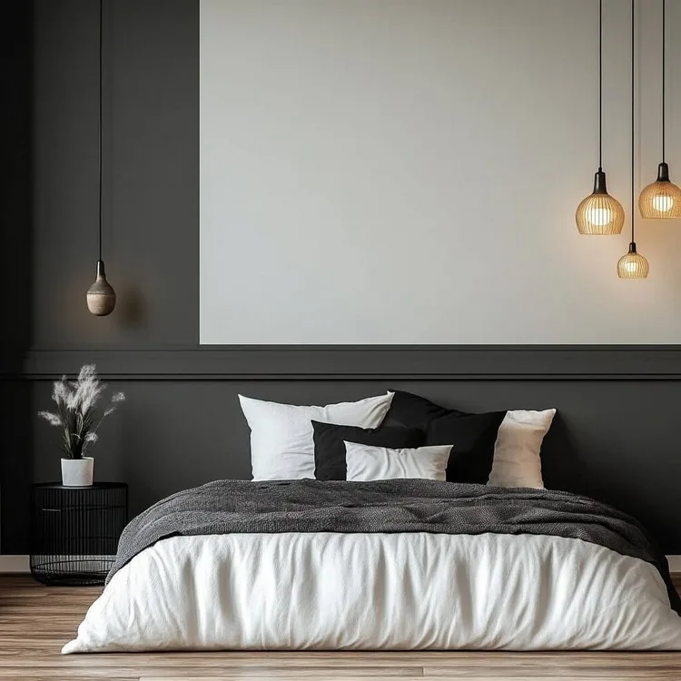 simple bedroom decorating idea: Stick to Two-Tone Colour Palettes