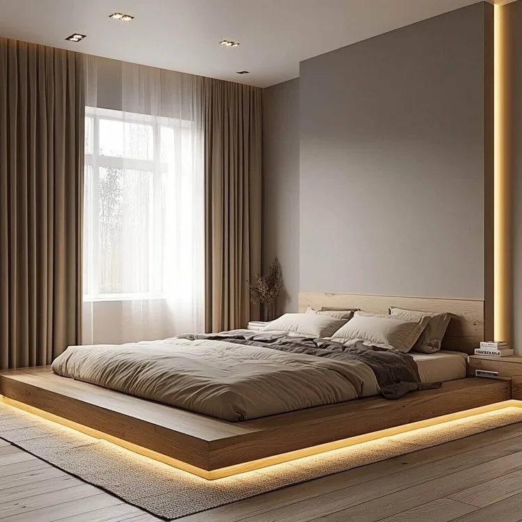 simple bedroom design inspiration: Opt for a Low-Height Bed