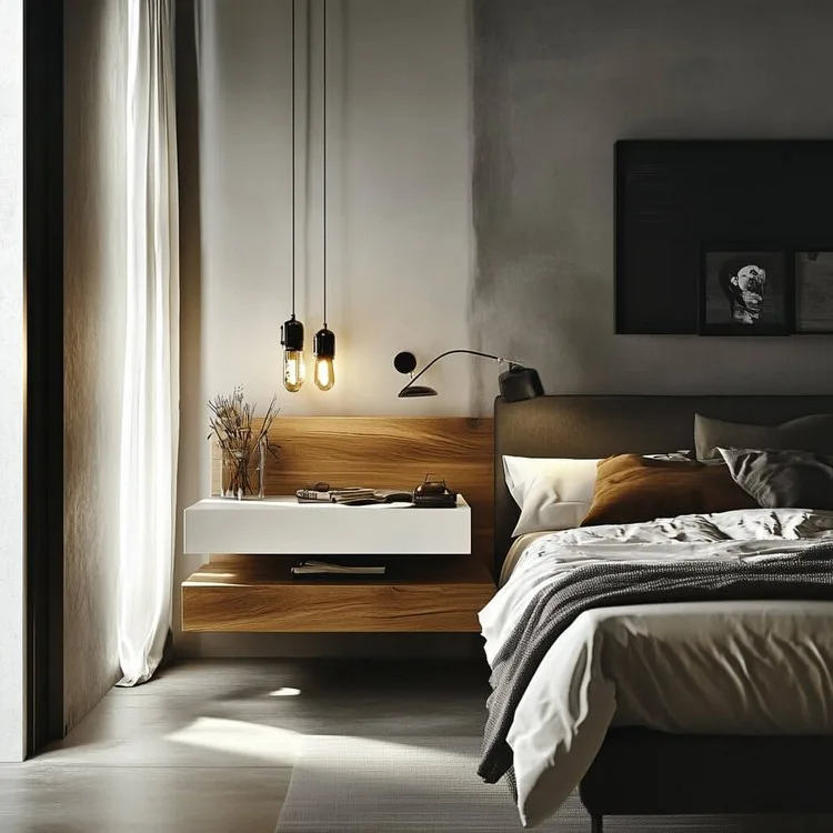simple bedroom furniture design inspiration: Floating Furniture to Maximise Space
