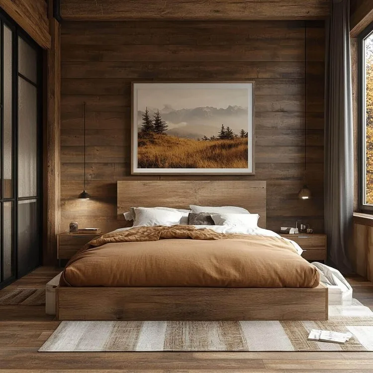 simple wooden bedroom design inspiration: Warm Wooden Accents for a Cosy Look