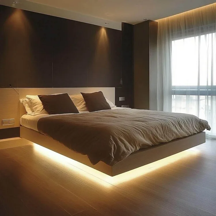 small space simple bedroom design idea: Floating Beds