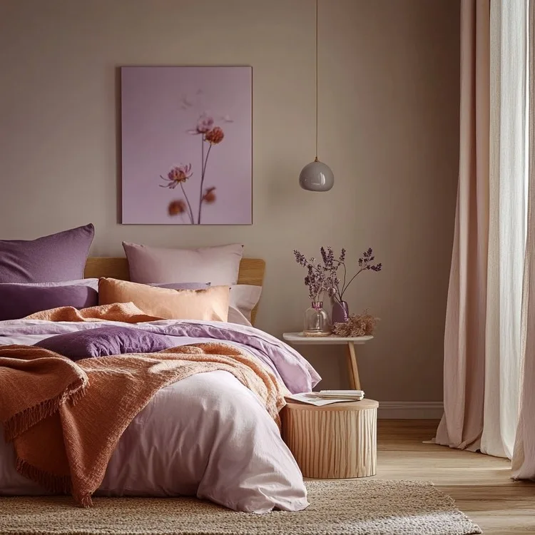 Bedroom Colours: Lavender Blush and Subtle Orange