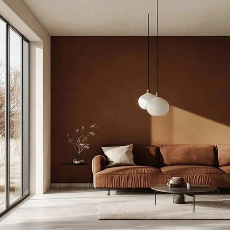 Cosy Cinnamon and Arctic White- Two Colour Combination for Living Room