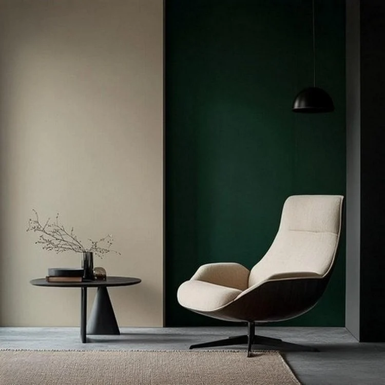 forest Green With Oatmeal- Two Colour Combination for Living Room