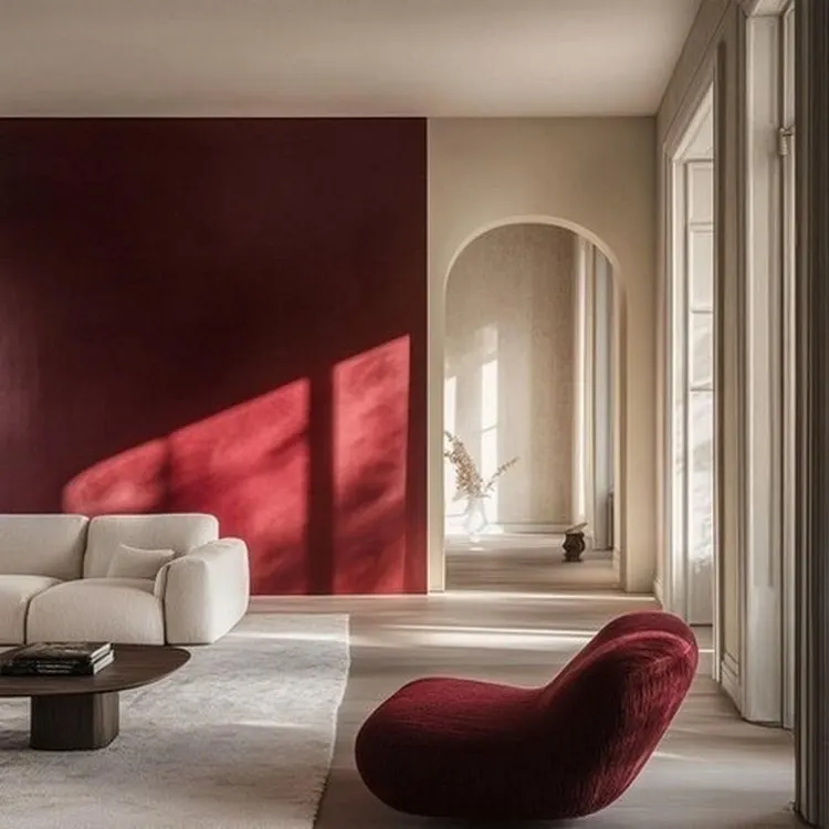 Ruby Red and Ivory- Two Colour Combination for Hall