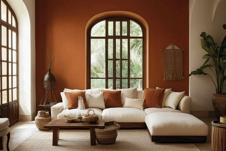 Terracotta and Ivory- Two Colour Combination for Living Room