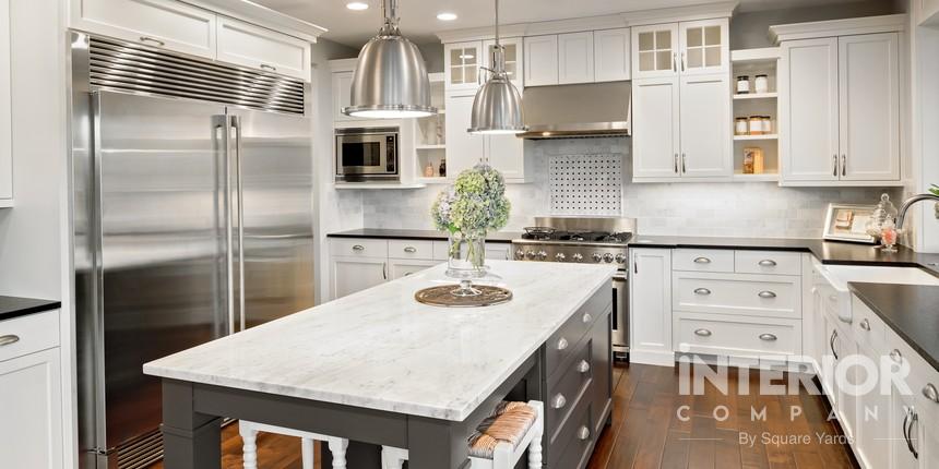 Centrally located countertops