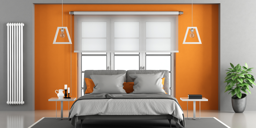 modern bedroom wall colours : Create a Cosy Bedroom with the Warm Vibe of Orange