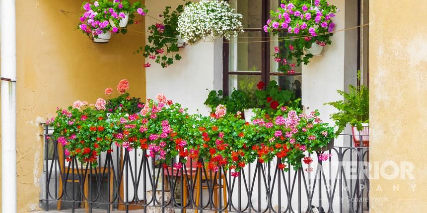 Pretty Point with Hanging Flower Pots