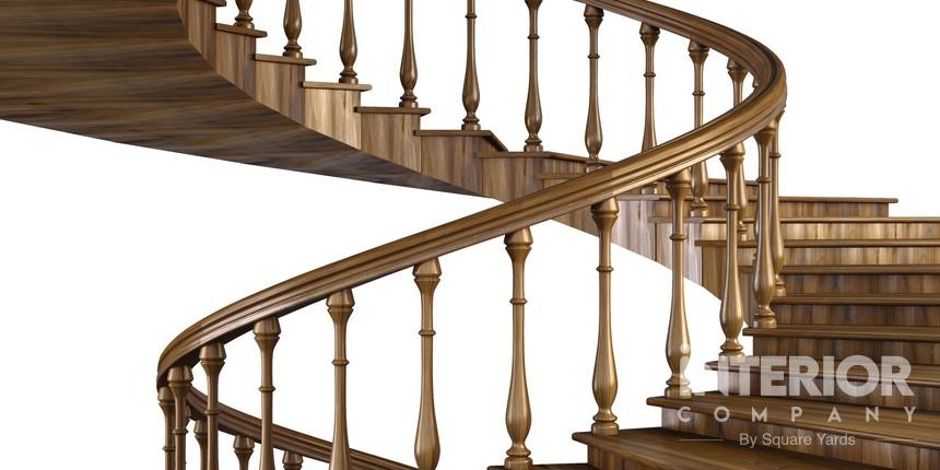 S-Shaped wooden staircase