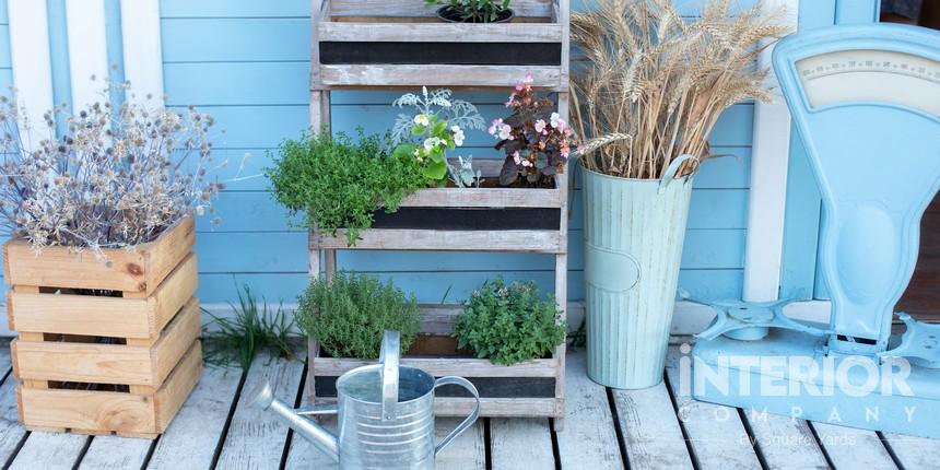 Subtle Blue-theme Balcony Garden