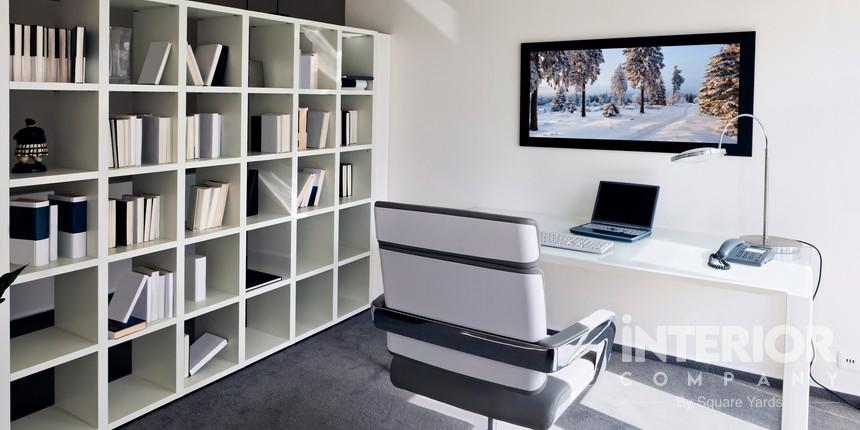 White Wood Toned Home Office