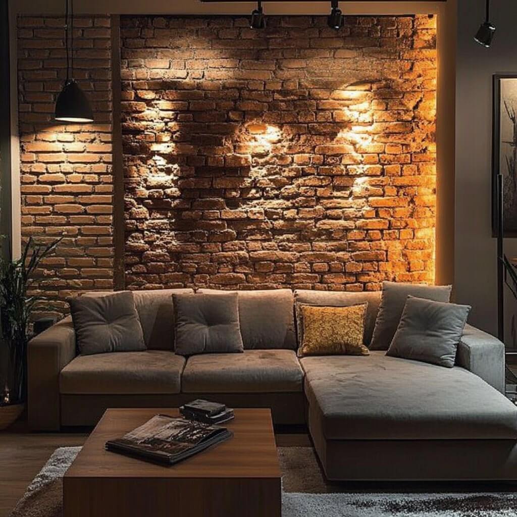 Rustic Touch with Brick Accent Walls