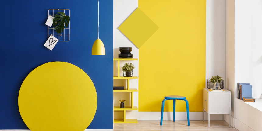 Blue + Yellow = Positive Vibes in the Living Room