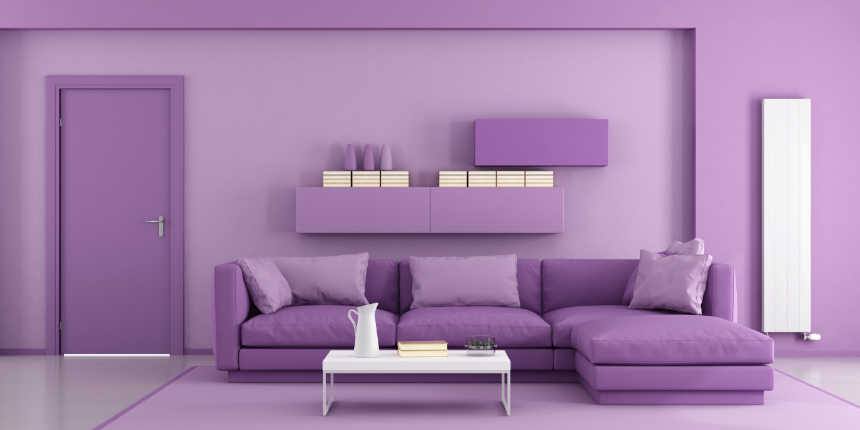 Dual Shades of Purple for an Exciting Living Room Decor