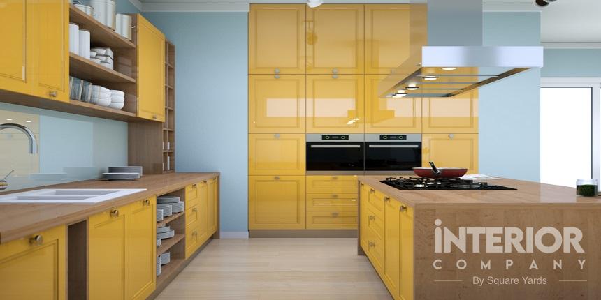 yellow color combination for kitchen laminates