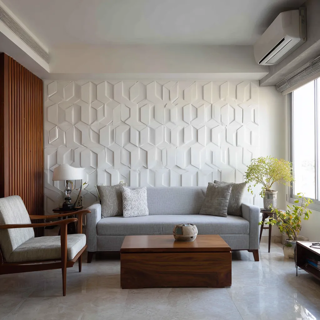 3D Plastic Wall Panel Ideas for Sitting Room