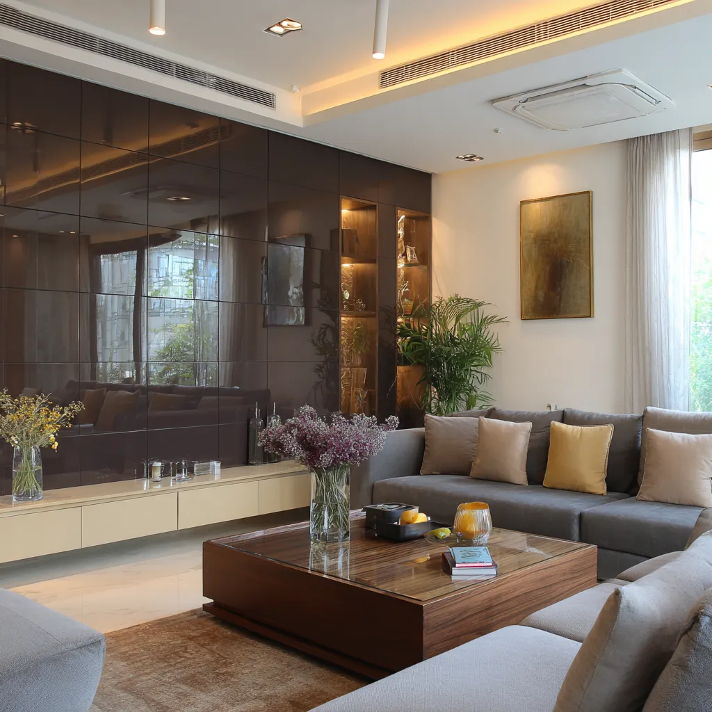 Backpainted Glass Wall Panel Ideas for Living Room