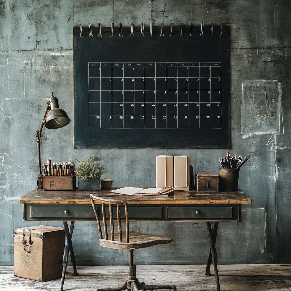 Creative Study Room Wall Decor Idea: Chalk Paint Calendar