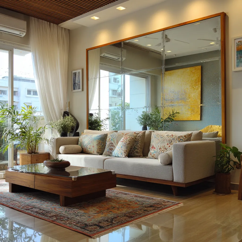 Full Mirror Wall Decor Ideas for Living Room