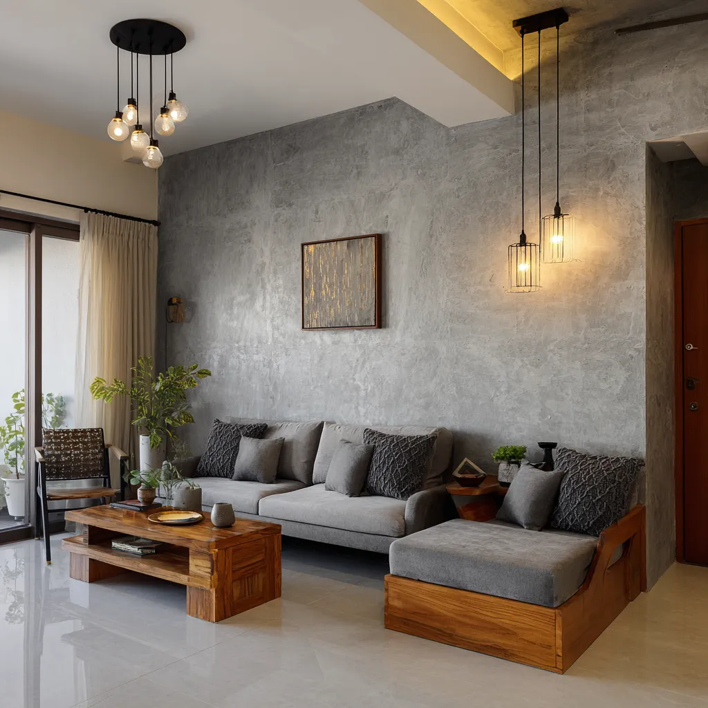 Industrial Grey Wall Decor Ideas for Living Room