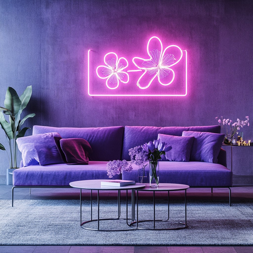 Living Room Wall Decor Ideas: Neon Sign Statements