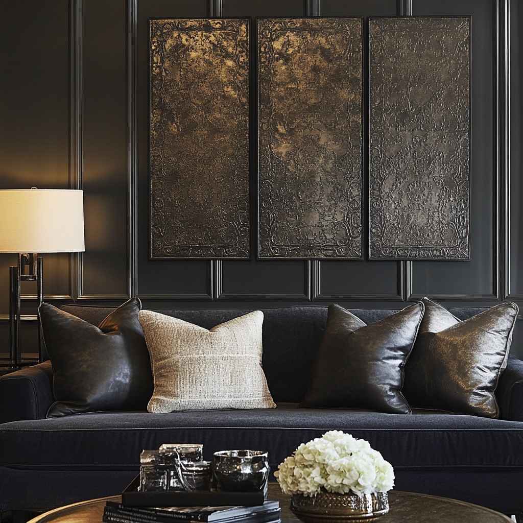 Living Room Wall Decor Ideas: Pressed Metal Panels