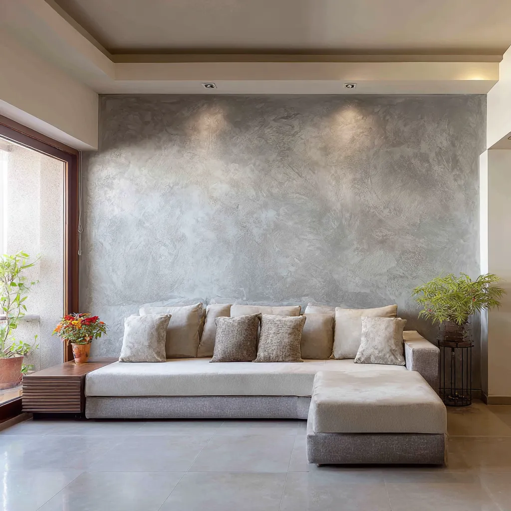 Microcement Wall Texture Ideas for Living Room