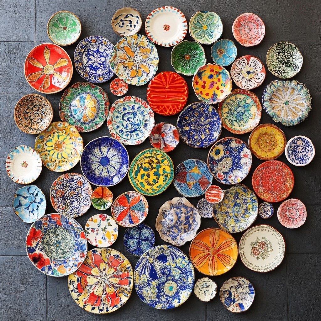 Wall Decor Ideas for Dining Room: Eclectic Plate Mosaic