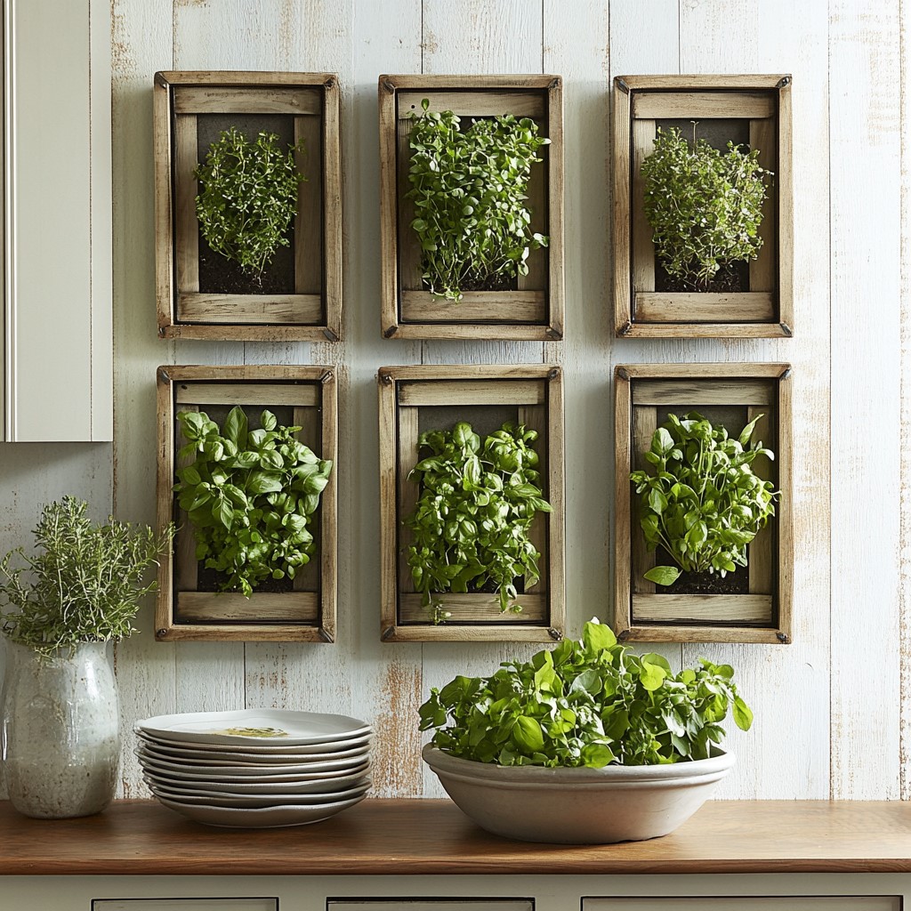 Wall Decor Ideas for Kitchen: Herb Garden Frames