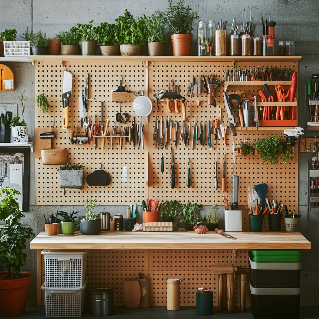 Wall Decor Ideas for Study Room: Interactive Pegboard