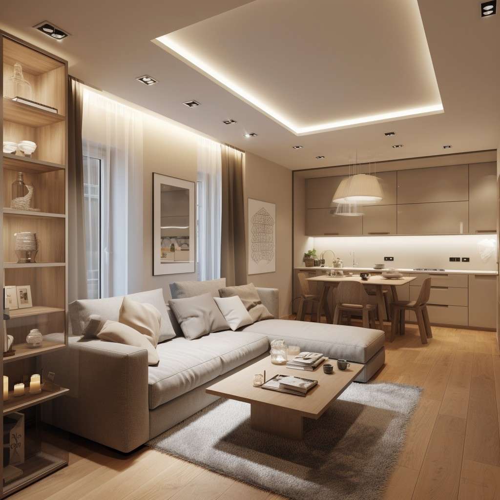 Separate Zones With Lighting - Small Living Room Ideas