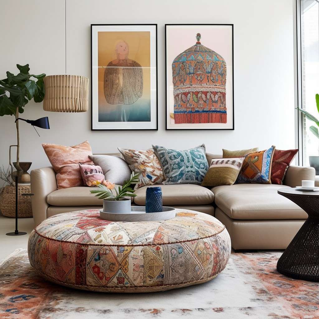 Upholstered Ottoman - Small Living Room Design Ideas