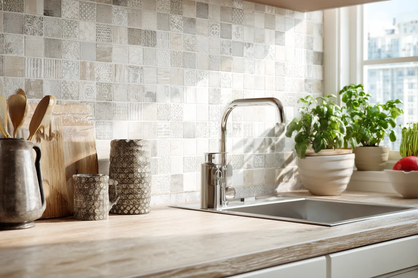Peel-and-stick Tiles and Wallpapers Budget-friendly Kitchen Renovation Ideas- Peel-and-stick Tiles and Wallpapers