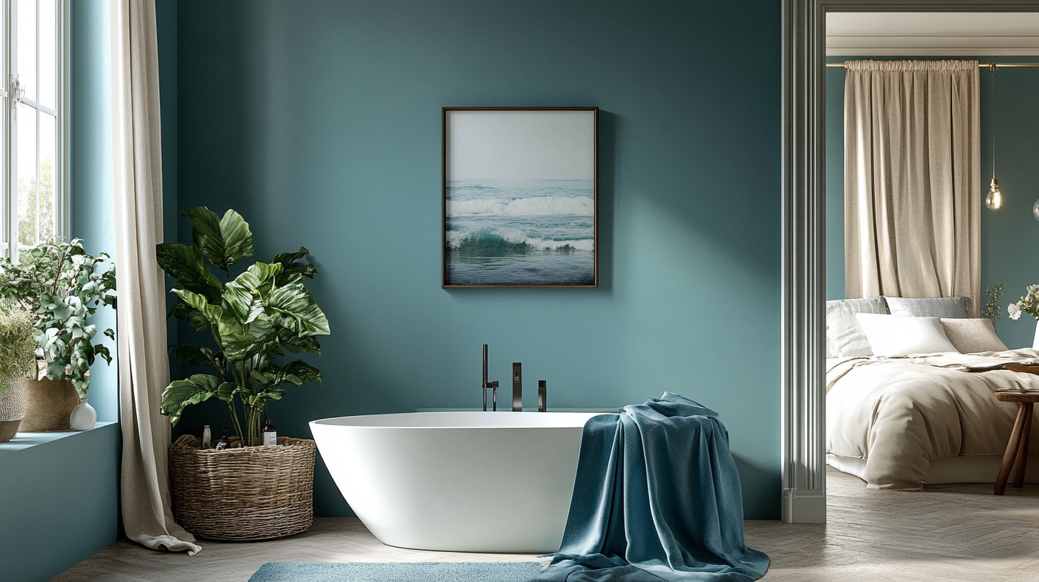 Cerulean and Sand: Interior Wall Colour Combination