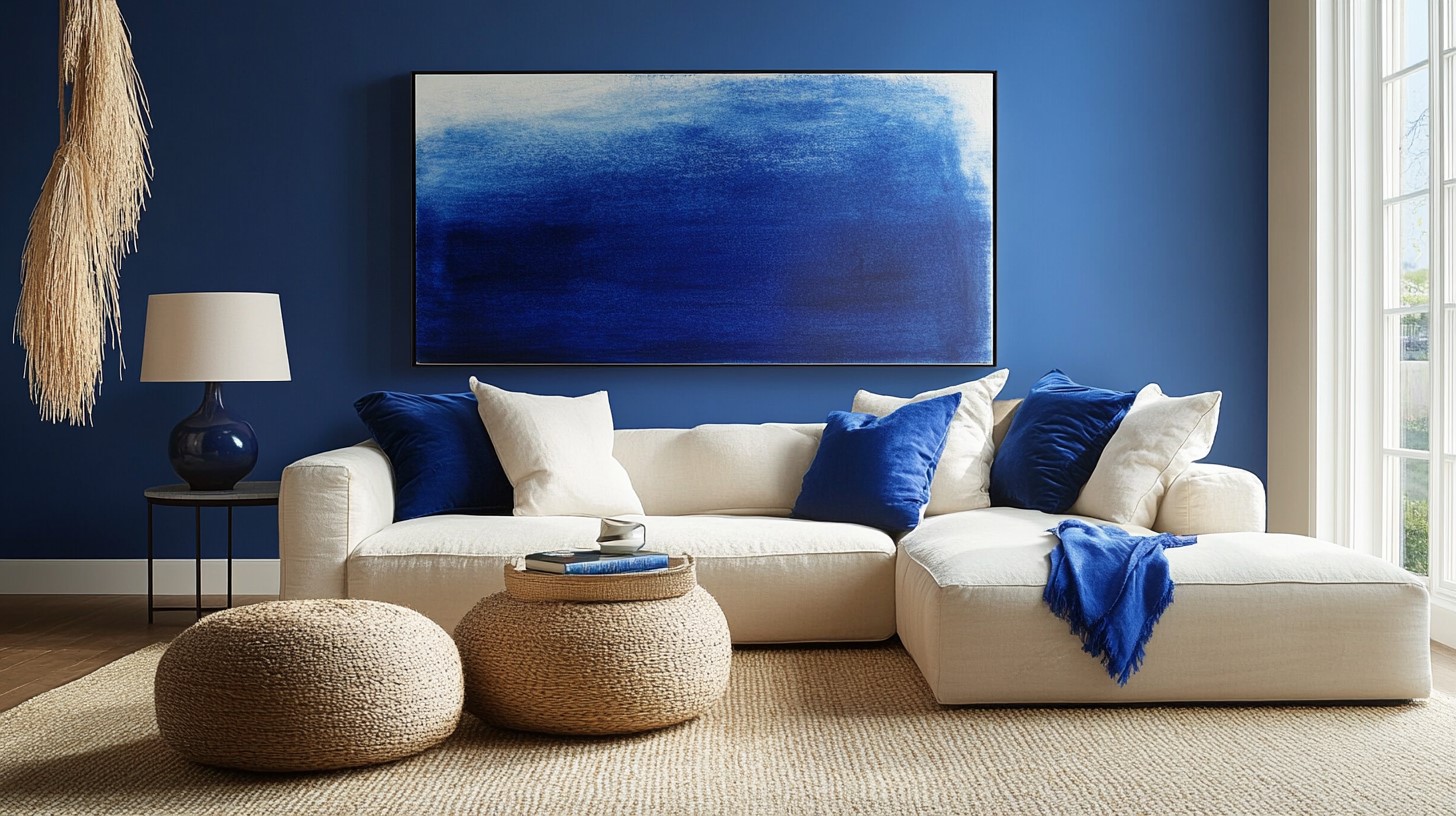 Cobalt Blue and Tan: Colour Design for Home Inside