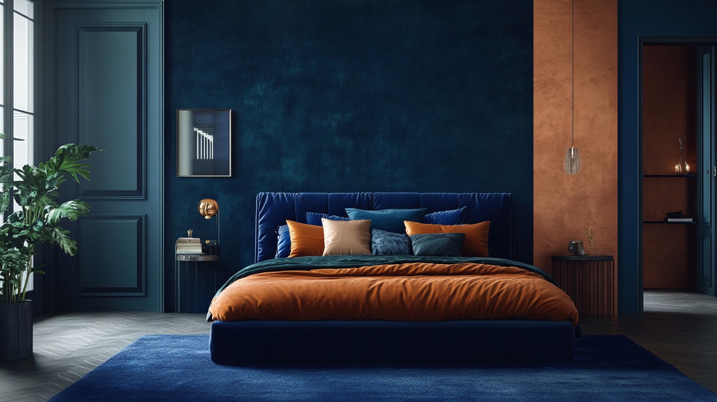 Copper and Midnight Blue: Interior House Paint Colors