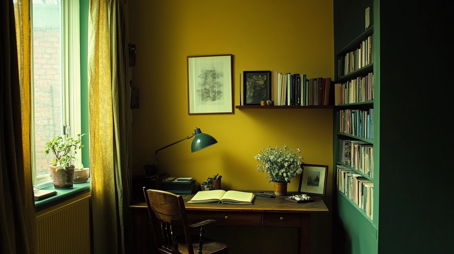 Forest Green and Mustard: Home Paint Color Idea