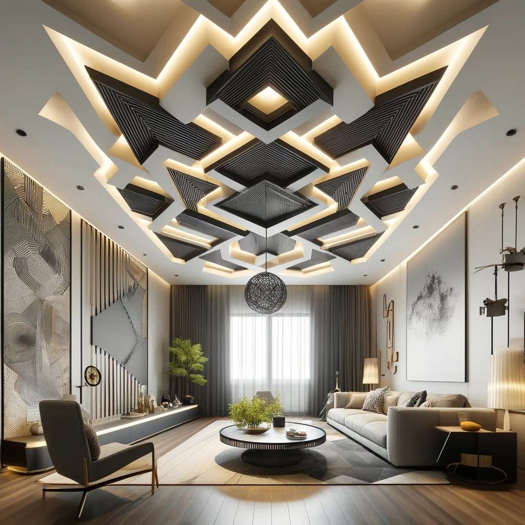 Geometric Fall Ceiling Design Inspiration